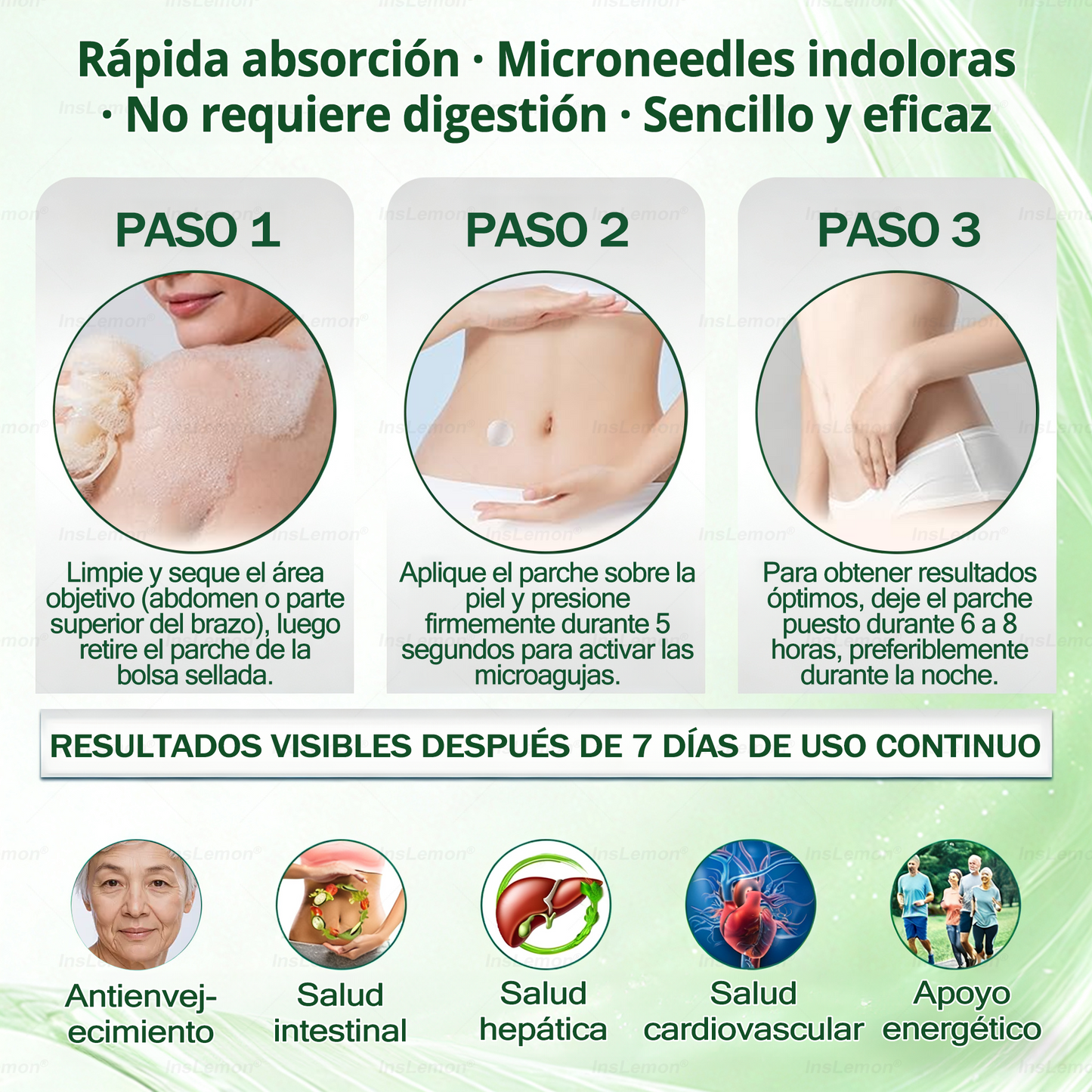 𝐈𝐧𝐬𝐋𝐞𝐦𝐨𝐧® 𝗠𝗼𝗿𝗶𝗻𝗴𝗮 × 𝗕𝗲𝗿𝗯𝗲𝗿𝗶𝗻𝗮 × 𝗔𝗠𝗣𝗞 𝟭𝟬-𝗶𝗻-𝟭 𝗣𝗮𝗿𝗰𝗵𝗲 𝗠𝗲𝘁𝗮𝗯𝗼𝗹𝗶𝗰𝗼 𝗱𝗲 𝗡𝗮𝗻𝗼 𝗠𝗶𝗰𝗿𝗼𝗮𝗴𝗵𝗮 (🇪 Solo una vez al día, cambios visibles en 7 días) ✅ Para sobrepeso, diabetes, apnea del sueño, problemas articulares y más